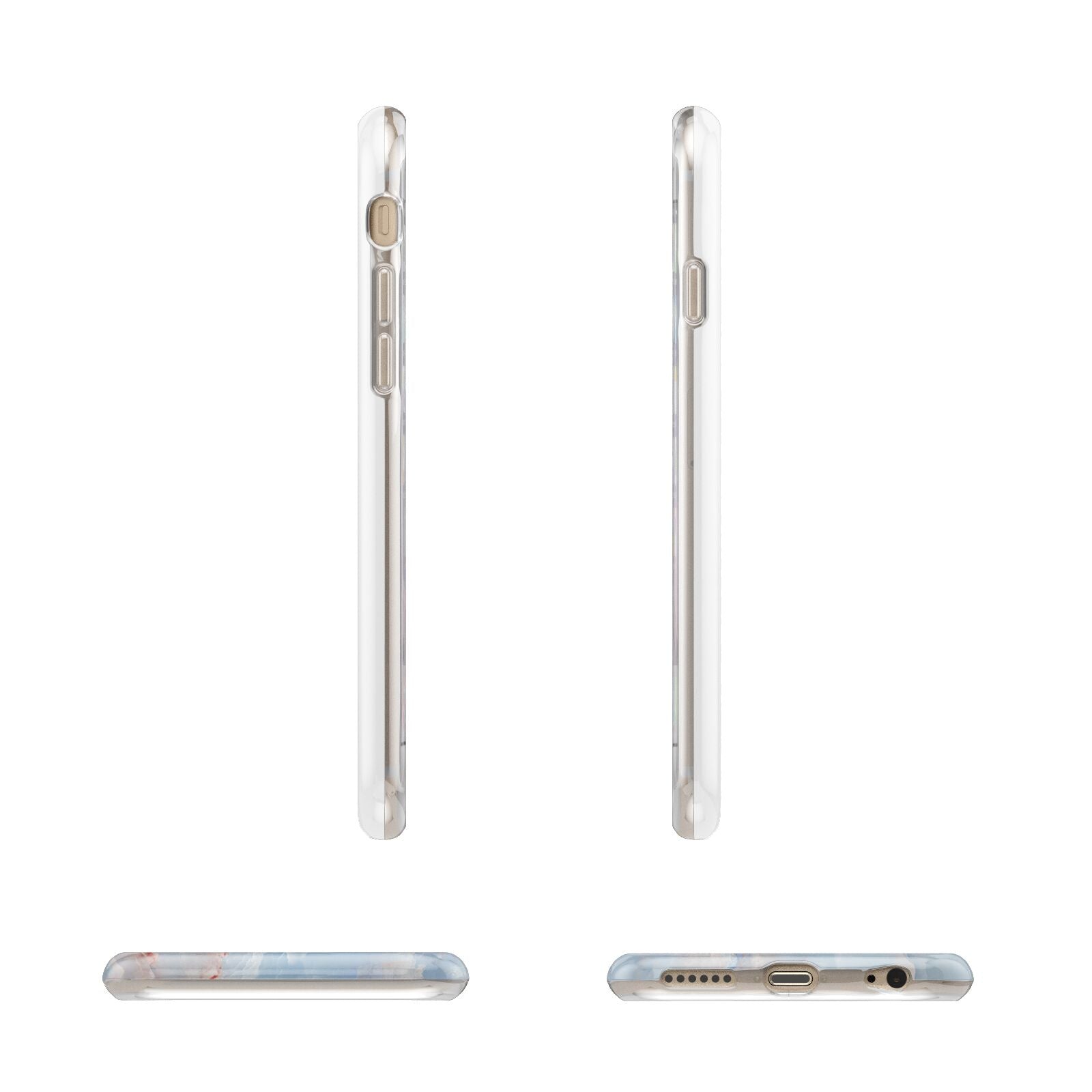 Blue Onyx Marble Apple iPhone 6 3D Wrap Tough Case Alternative Image Angles