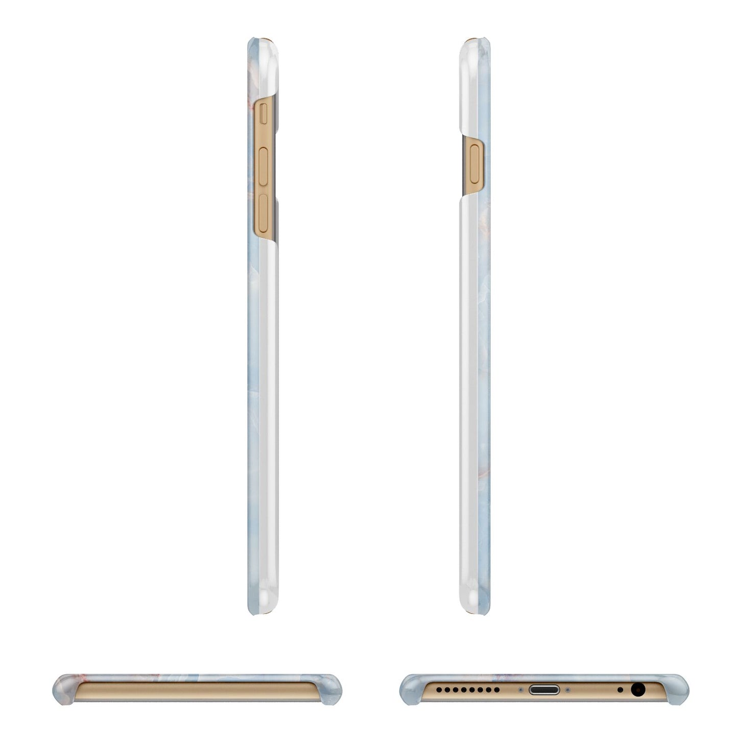 Blue Onyx Marble Apple iPhone 6 Plus 3D Wrap Snap Case Angled Images