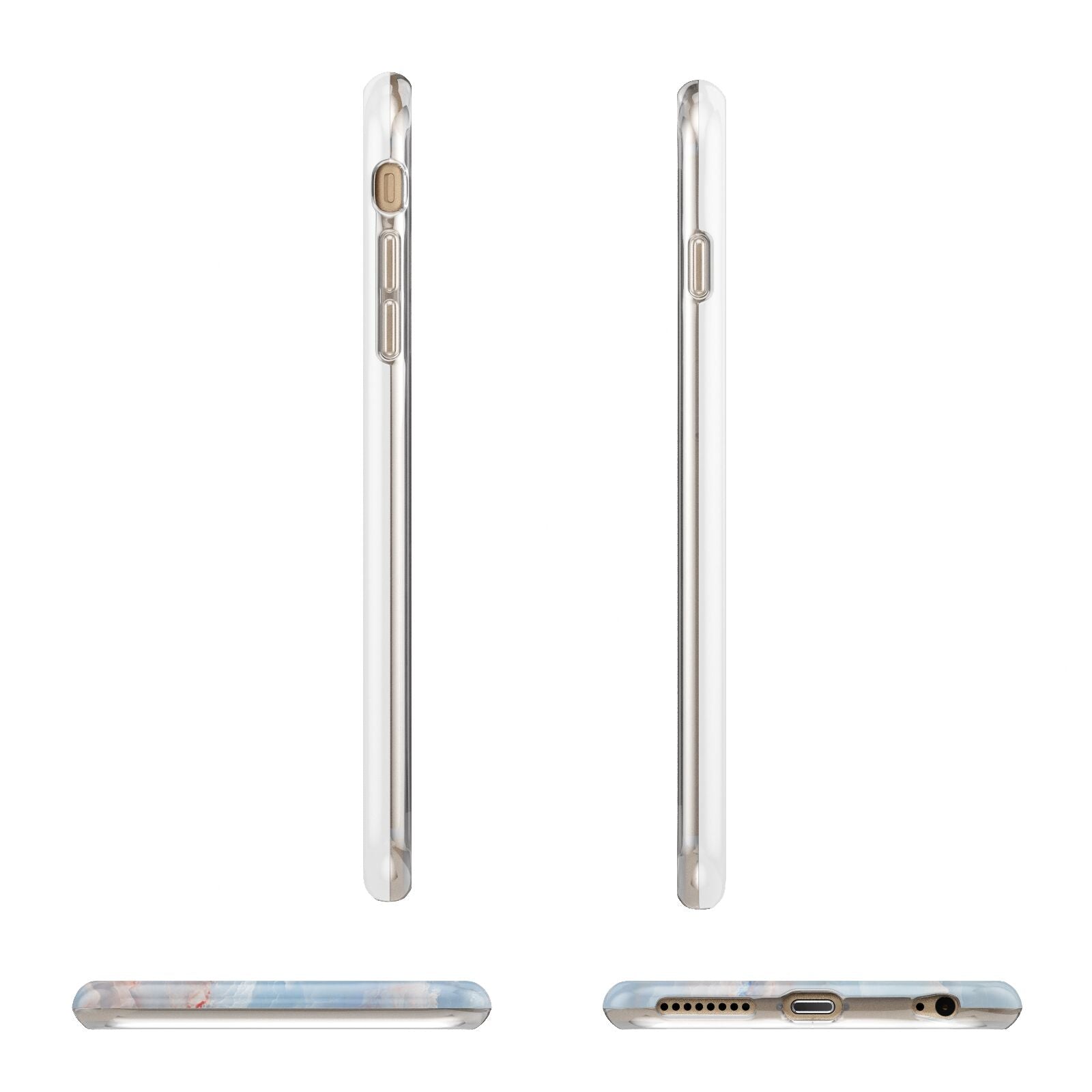 Blue Onyx Marble Apple iPhone 6 Plus 3D Wrap Tough Case Alternative Image Angles