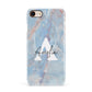 Blue Onyx Marble Apple iPhone 7 8 3D Snap Case