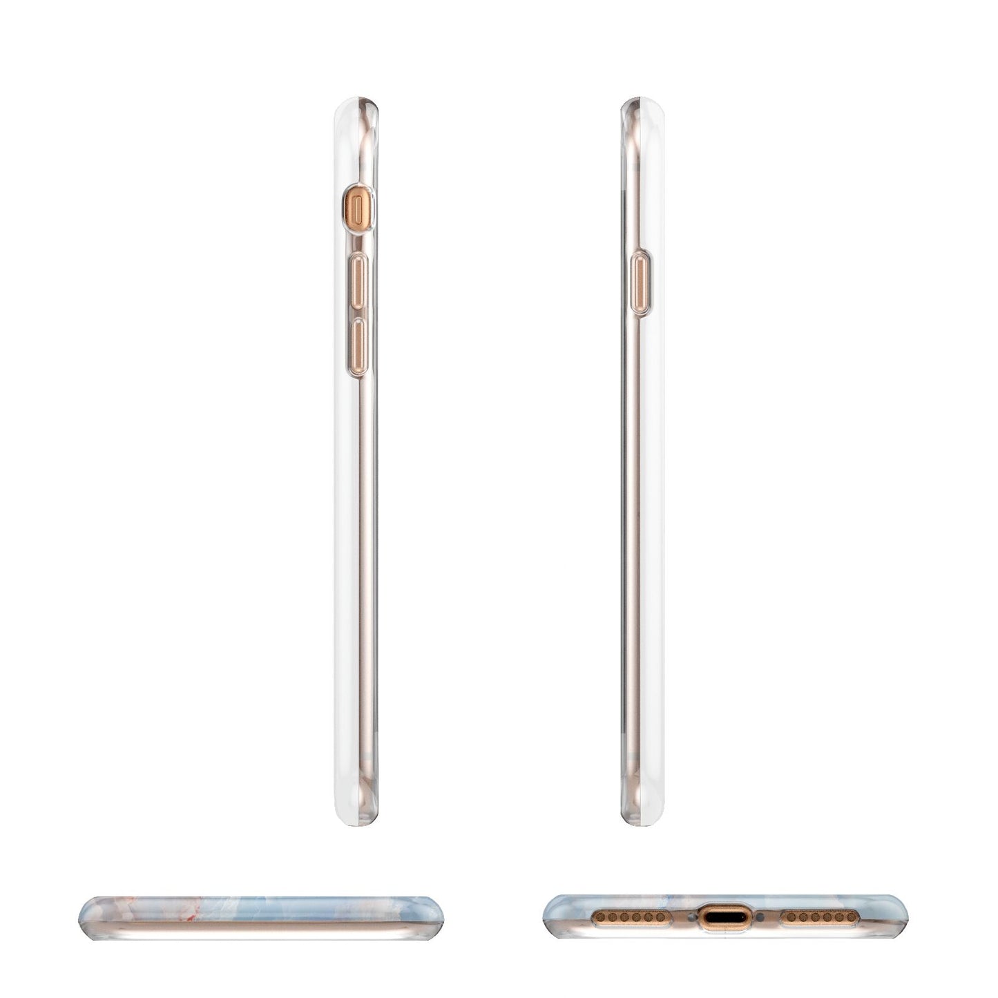 Blue Onyx Marble Apple iPhone 7 8 3D Wrap Tough Case Alternative Image Angles