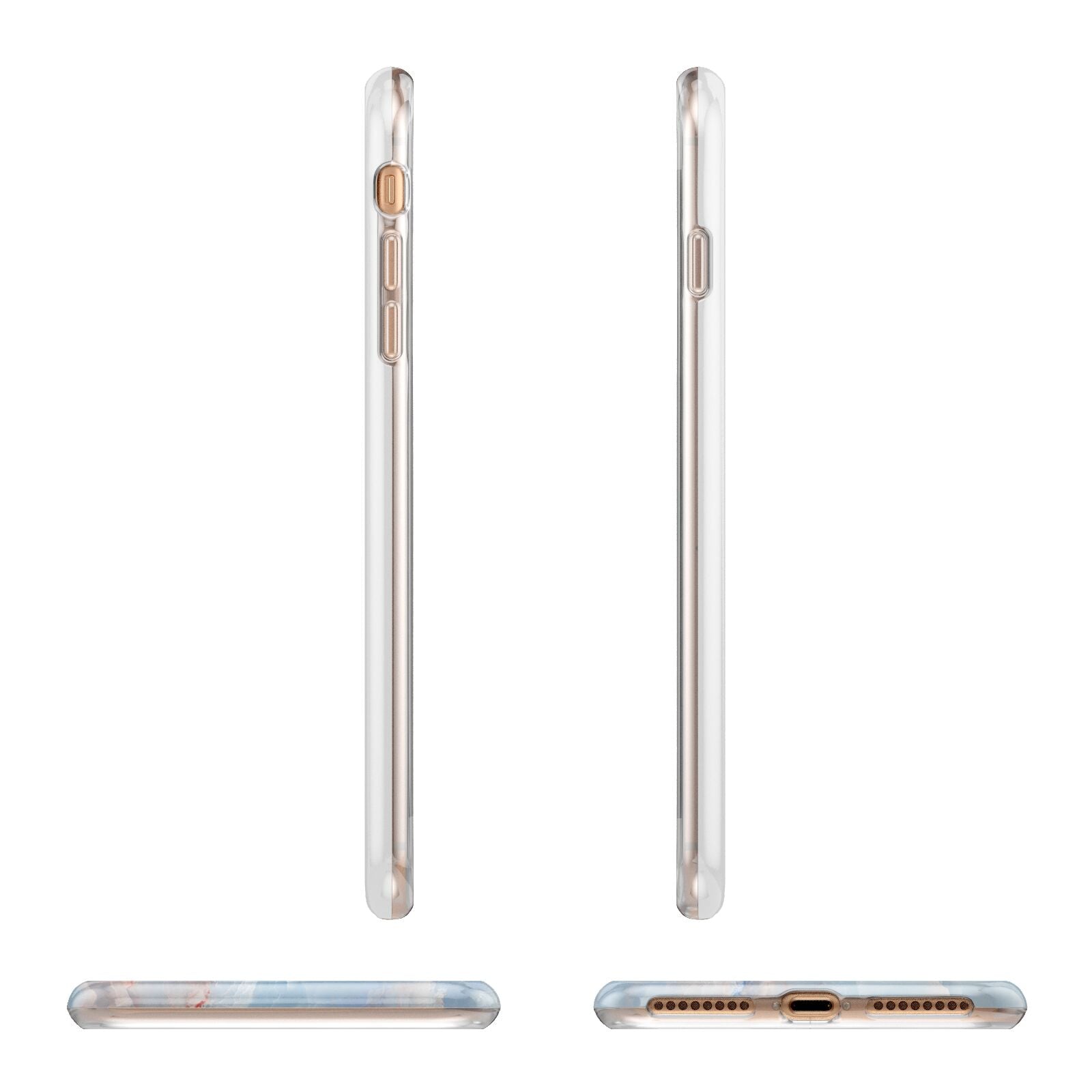 Blue Onyx Marble Apple iPhone 7 8 Plus 3D Wrap Tough Case Alternative Image Angles