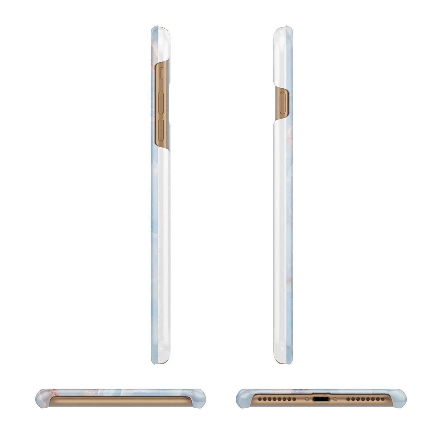 Blue Onyx Marble Apple iPhone 7 Plus 3D Wrap Snap Case Angled Images