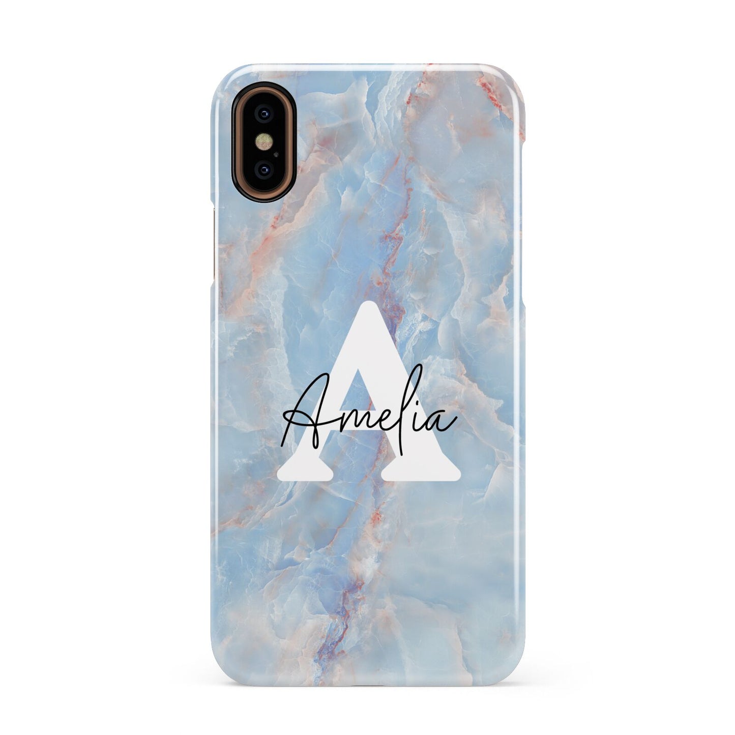 Blue Onyx Marble Apple iPhone XS 3D Snap Case