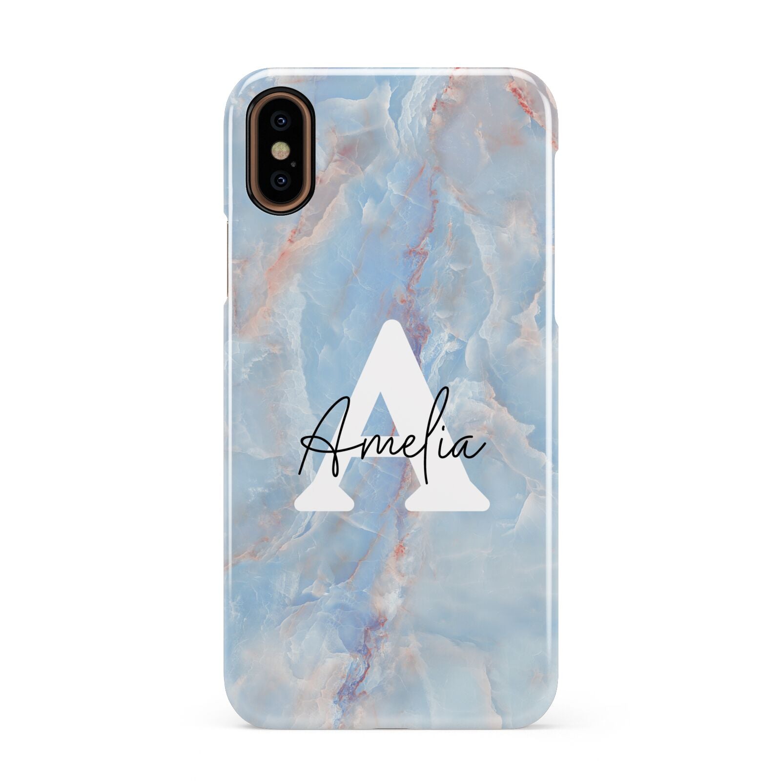 Blue Onyx Marble Apple iPhone XS 3D Snap Case