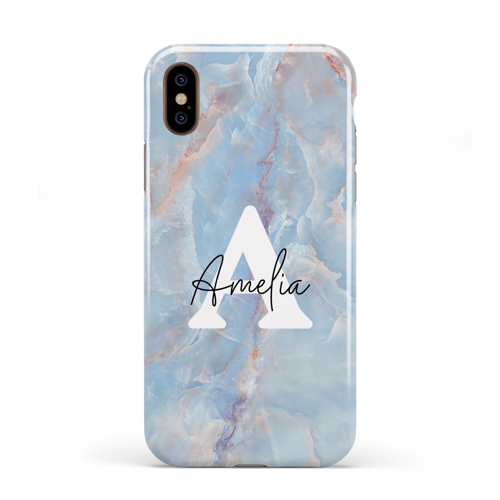 Blue Onyx Marble Apple iPhone XS 3D Tough