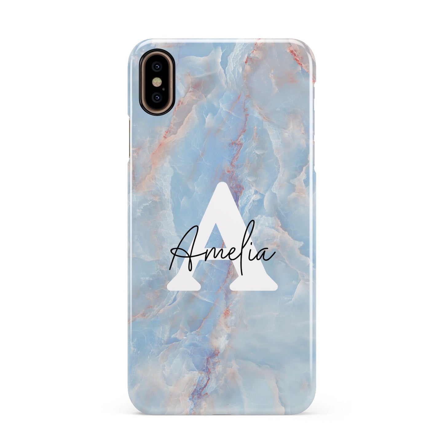 Blue Onyx Marble Apple iPhone Xs Max 3D Snap Case