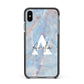 Blue Onyx Marble Apple iPhone Xs Max Impact Case Black Edge on Black Phone