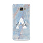 Blue Onyx Marble Samsung Galaxy A3 2016 Case on gold phone