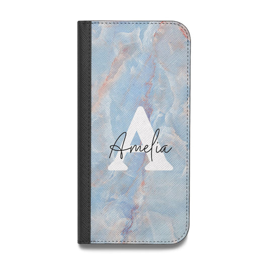 Blue Onyx Marble Vegan Leather Flip Samsung Case