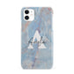 Blue Onyx Marble iPhone 11 3D Snap Case