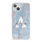 Blue Onyx Marble iPhone 13 Clear Bumper Case