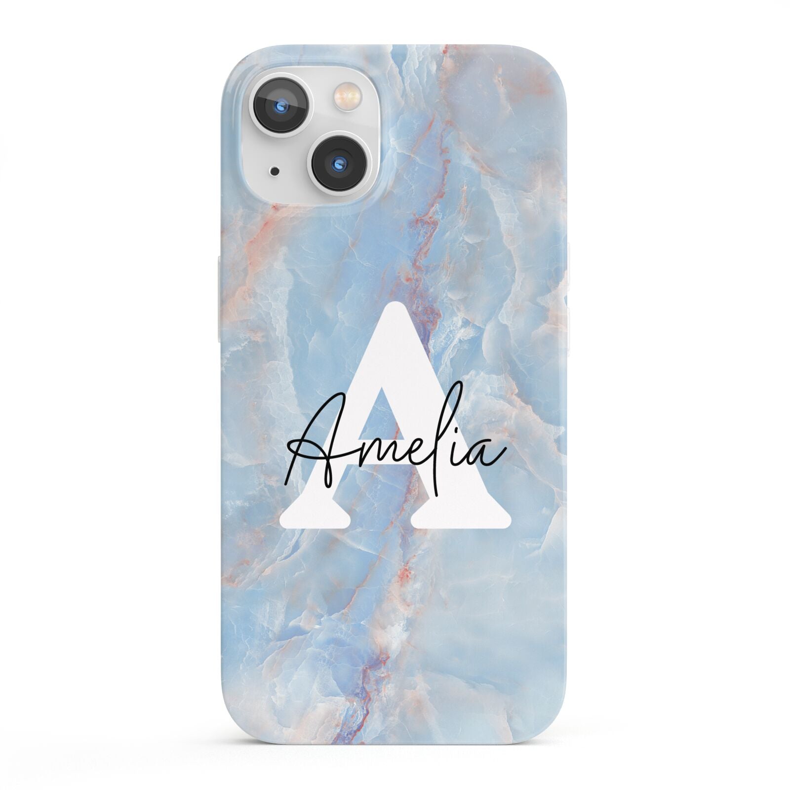 Blue Onyx Marble iPhone 13 Full Wrap 3D Snap Case