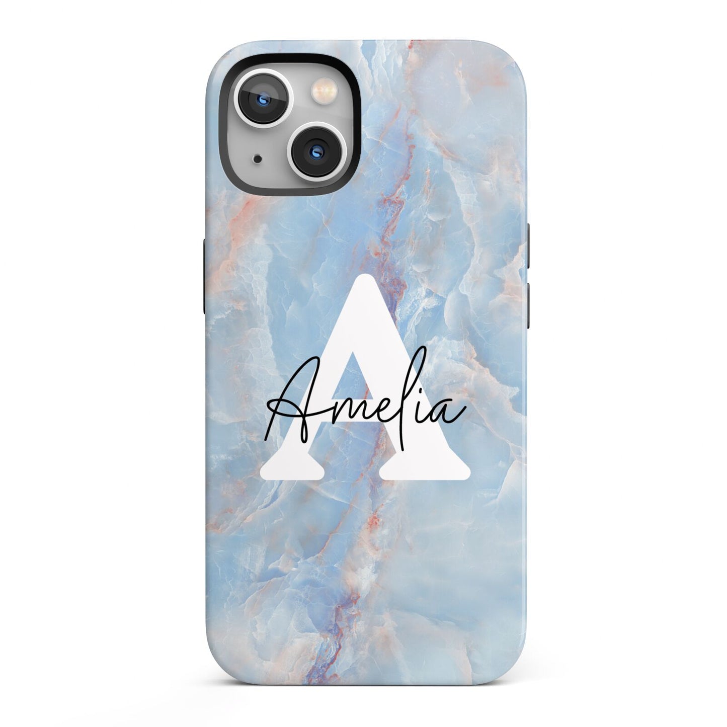 Blue Onyx Marble iPhone 13 Full Wrap 3D Tough Case
