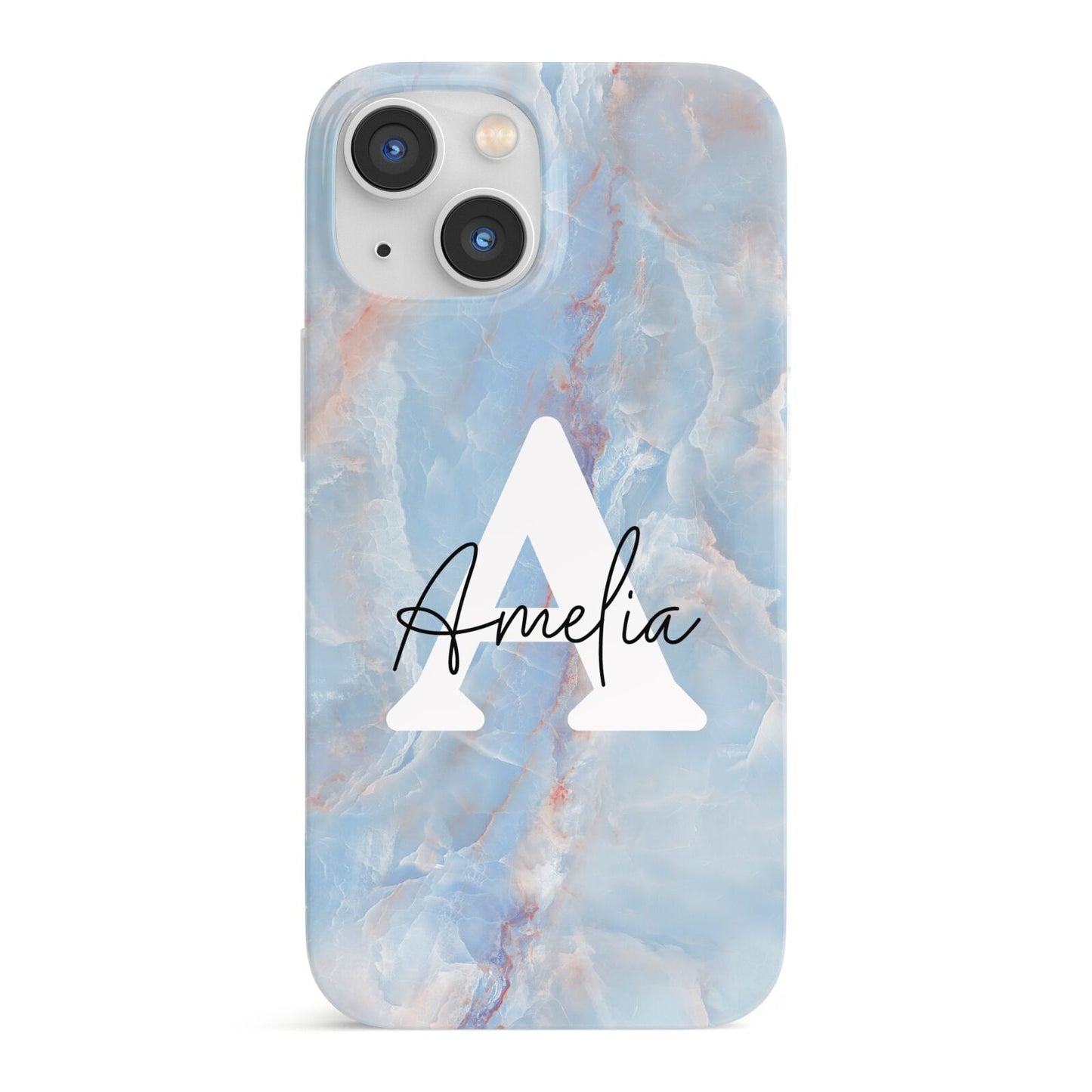 Blue Onyx Marble iPhone 13 Mini Full Wrap 3D Snap Case