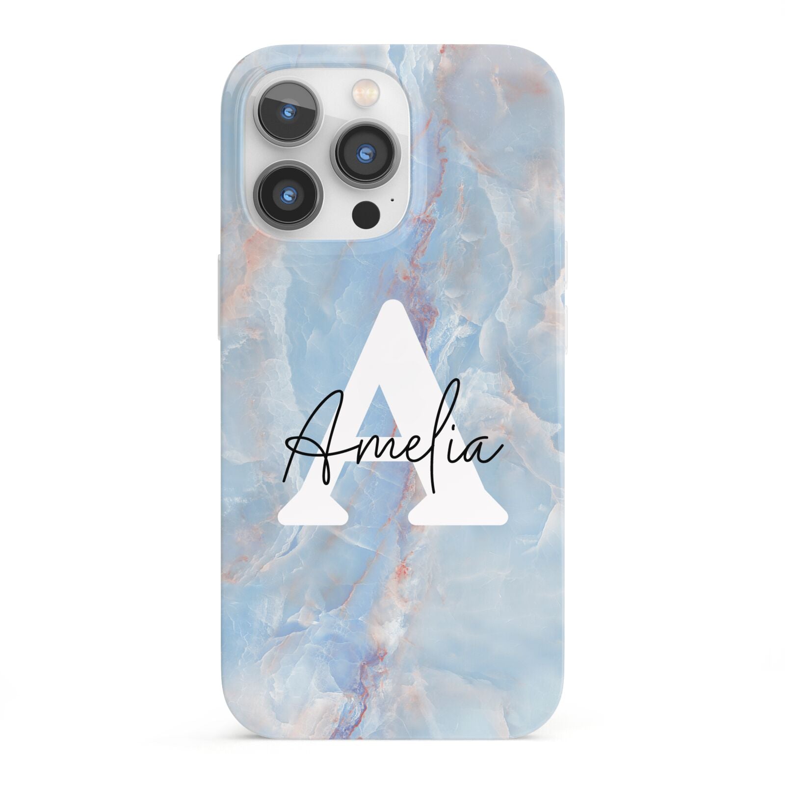 Blue Onyx Marble iPhone 13 Pro Full Wrap 3D Snap Case