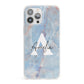 Blue Onyx Marble iPhone 13 Pro Max Clear Bumper Case