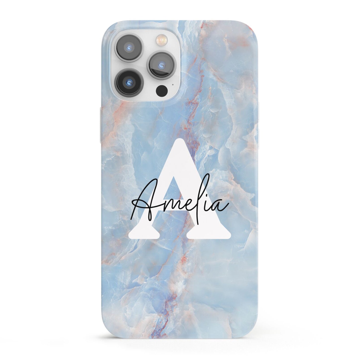 Blue Onyx Marble iPhone 13 Pro Max Full Wrap 3D Snap Case