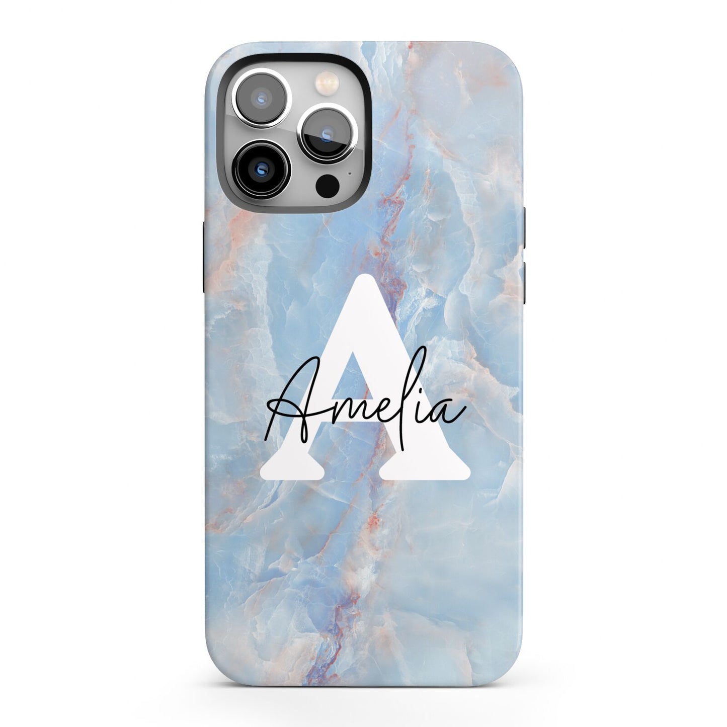 Blue Onyx Marble iPhone 13 Pro Max Full Wrap 3D Tough Case
