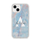 Blue Onyx Marble iPhone 14 Clear Tough Case Starlight
