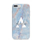 Blue Onyx Marble iPhone 7 Plus Bumper Case on Silver iPhone