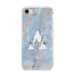 Blue Onyx Marble iPhone 8 3D Tough Case on Gold Phone