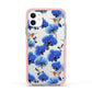 Blue Orchid Apple iPhone 11 in White with Pink Impact Case