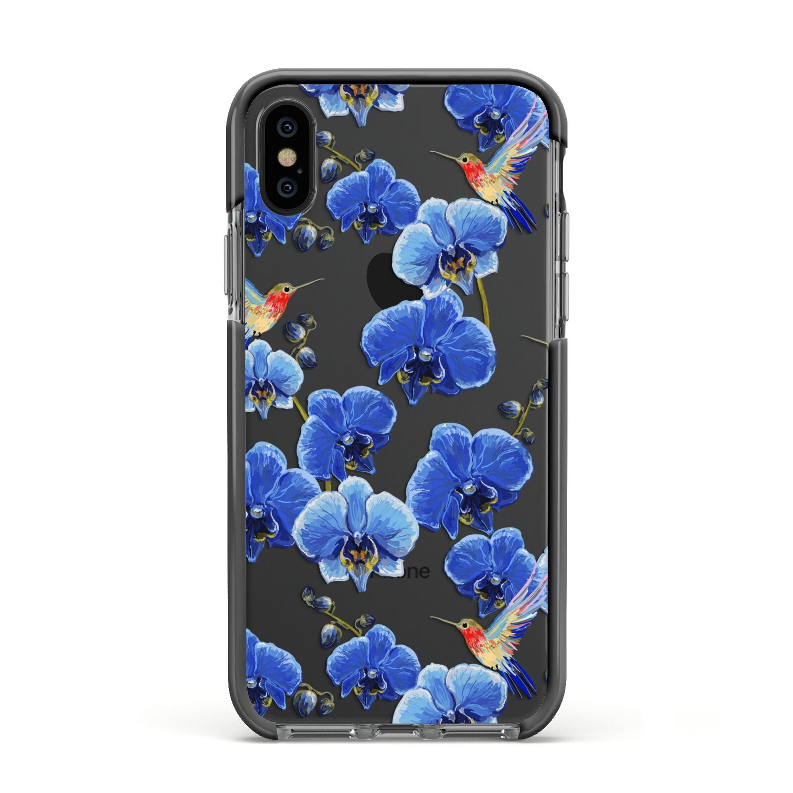 Blue Orchid Apple iPhone Xs Impact Case Black Edge on Black Phone