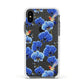 Blue Orchid Apple iPhone Xs Impact Case White Edge on Black Phone