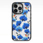 Blue Orchid iPhone 13 Pro Black Impact Case on Silver phone