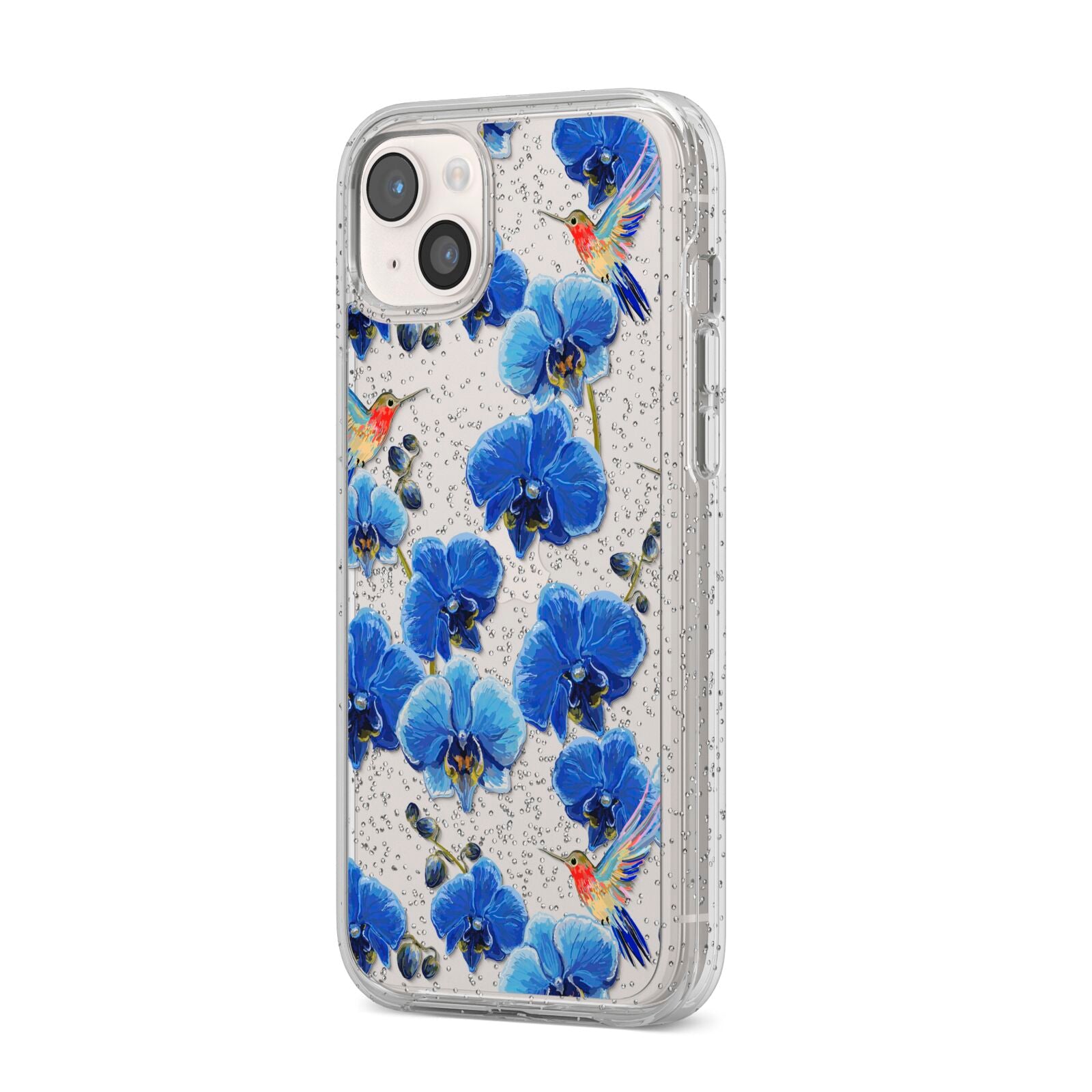Blue Orchid iPhone 14 Plus Glitter Tough Case Starlight Angled Image