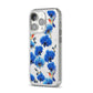 Blue Orchid iPhone 14 Pro Clear Tough Case Silver Angled Image