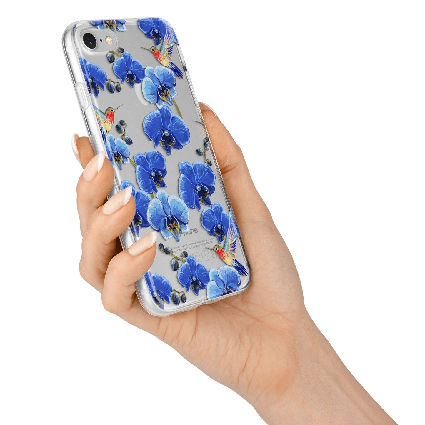 Blue Orchid iPhone 7 Bumper Case on Silver iPhone Alternative Image