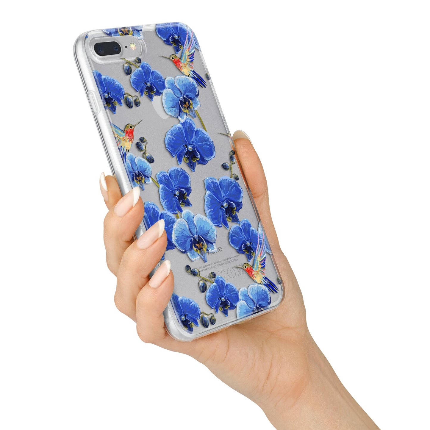 Blue Orchid iPhone 7 Plus Bumper Case on Silver iPhone Alternative Image