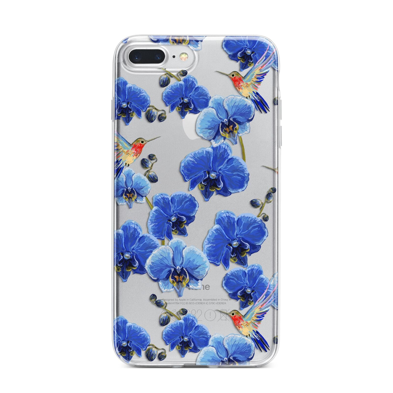 Blue Orchid iPhone 7 Plus Bumper Case on Silver iPhone