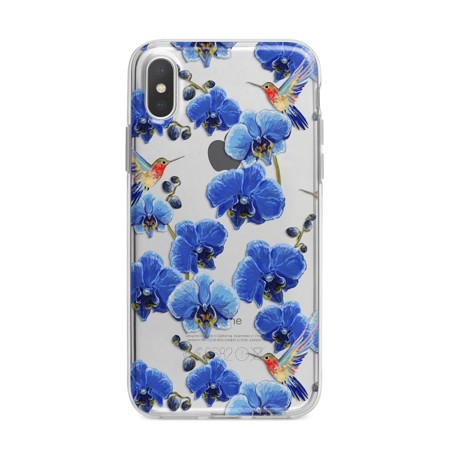 Blue Orchid iPhone X Bumper Case on Silver iPhone Alternative Image 1
