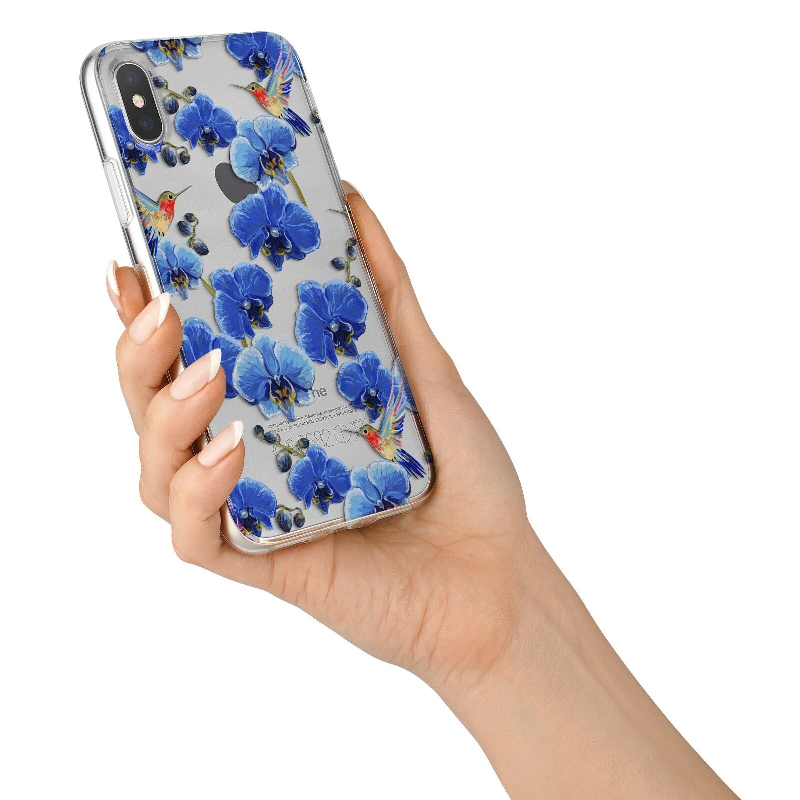 Blue Orchid iPhone X Bumper Case on Silver iPhone Alternative Image 2