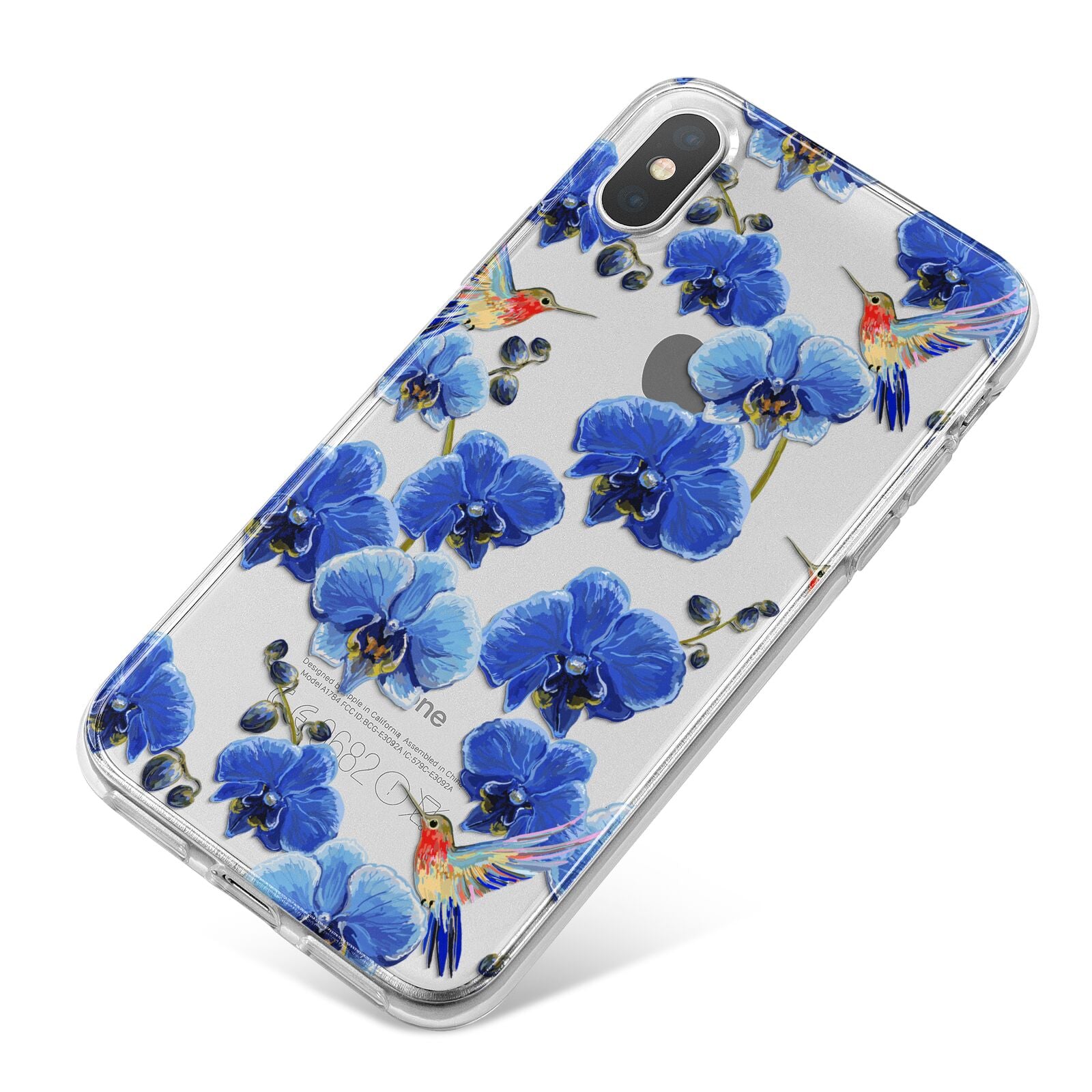 Blue Orchid iPhone X Bumper Case on Silver iPhone