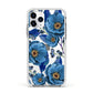Blue Peonies Apple iPhone 11 Pro in Silver with White Impact Case