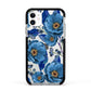 Blue Peonies Apple iPhone 11 in White with Black Impact Case