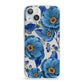 Blue Peonies iPhone 13 Clear Bumper Case