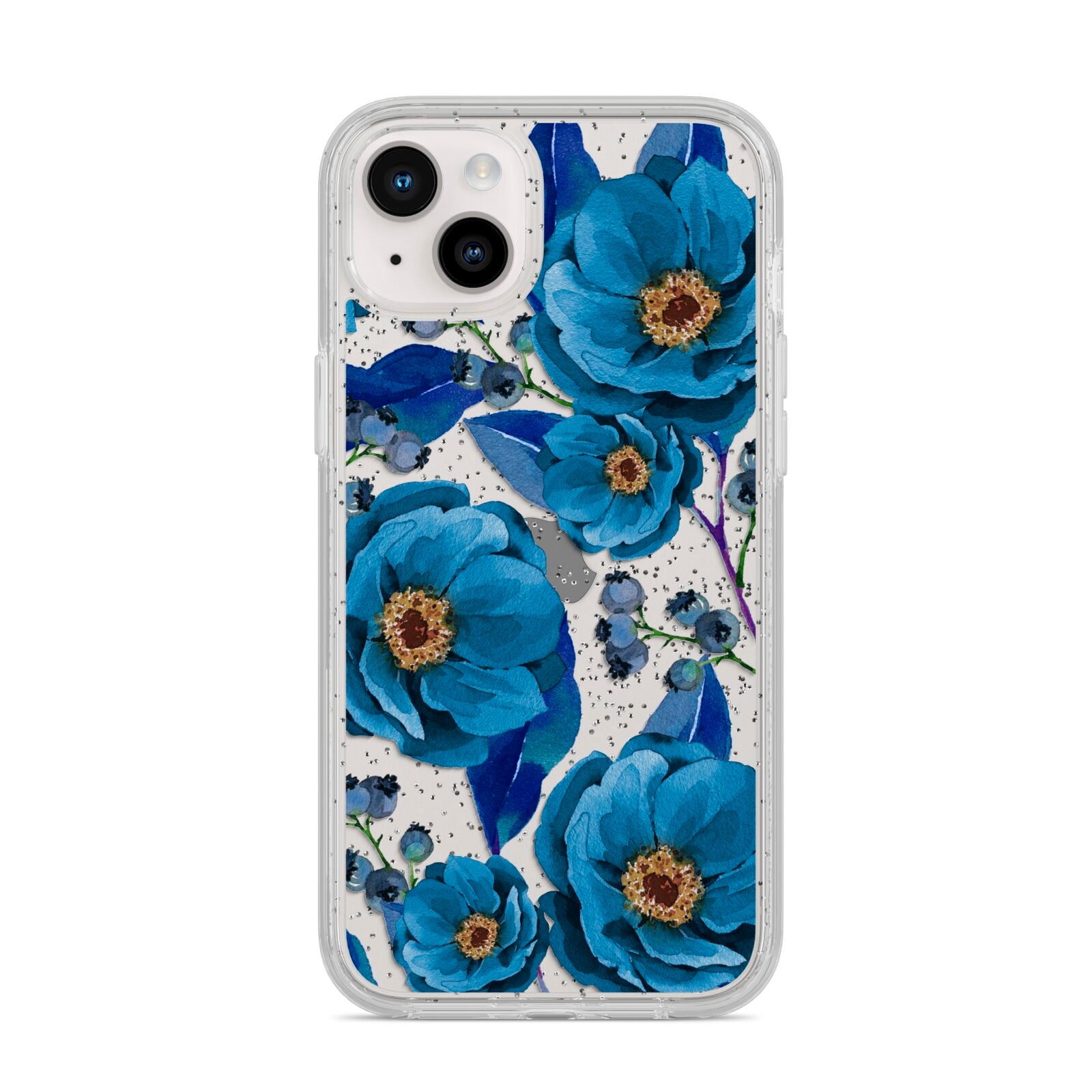 Blue Peonies iPhone 14 Plus Glitter Tough Case Starlight