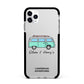 Blue Personalised Campervan Adventures Apple iPhone 11 Pro Max in Silver with Black Impact Case