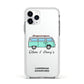 Blue Personalised Campervan Adventures Apple iPhone 11 Pro in Silver with White Impact Case