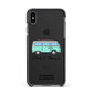 Blue Personalised Campervan Adventures Apple iPhone Xs Max Impact Case Black Edge on Black Phone