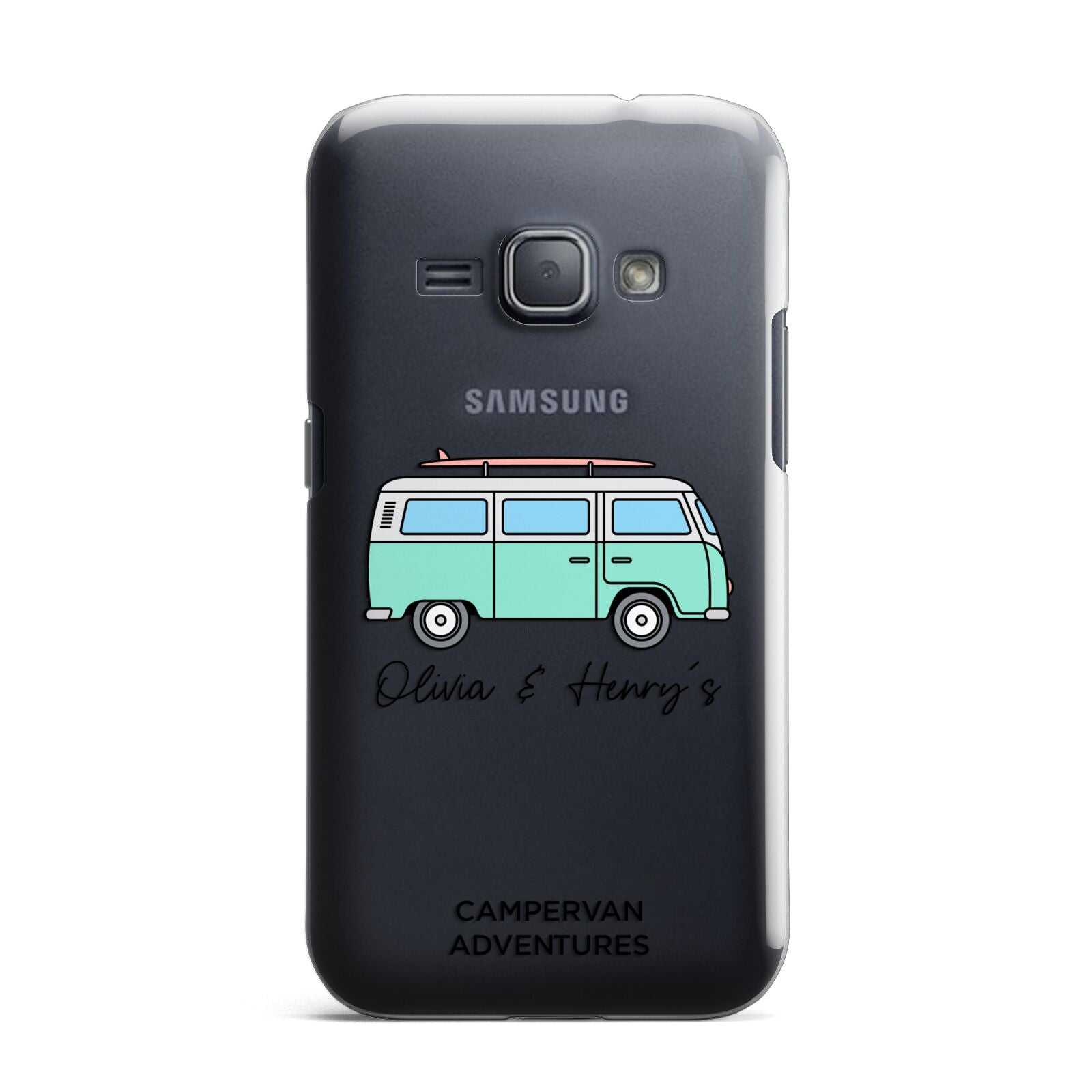 Blue Personalised Campervan Adventures Samsung Galaxy J1 2016 Case