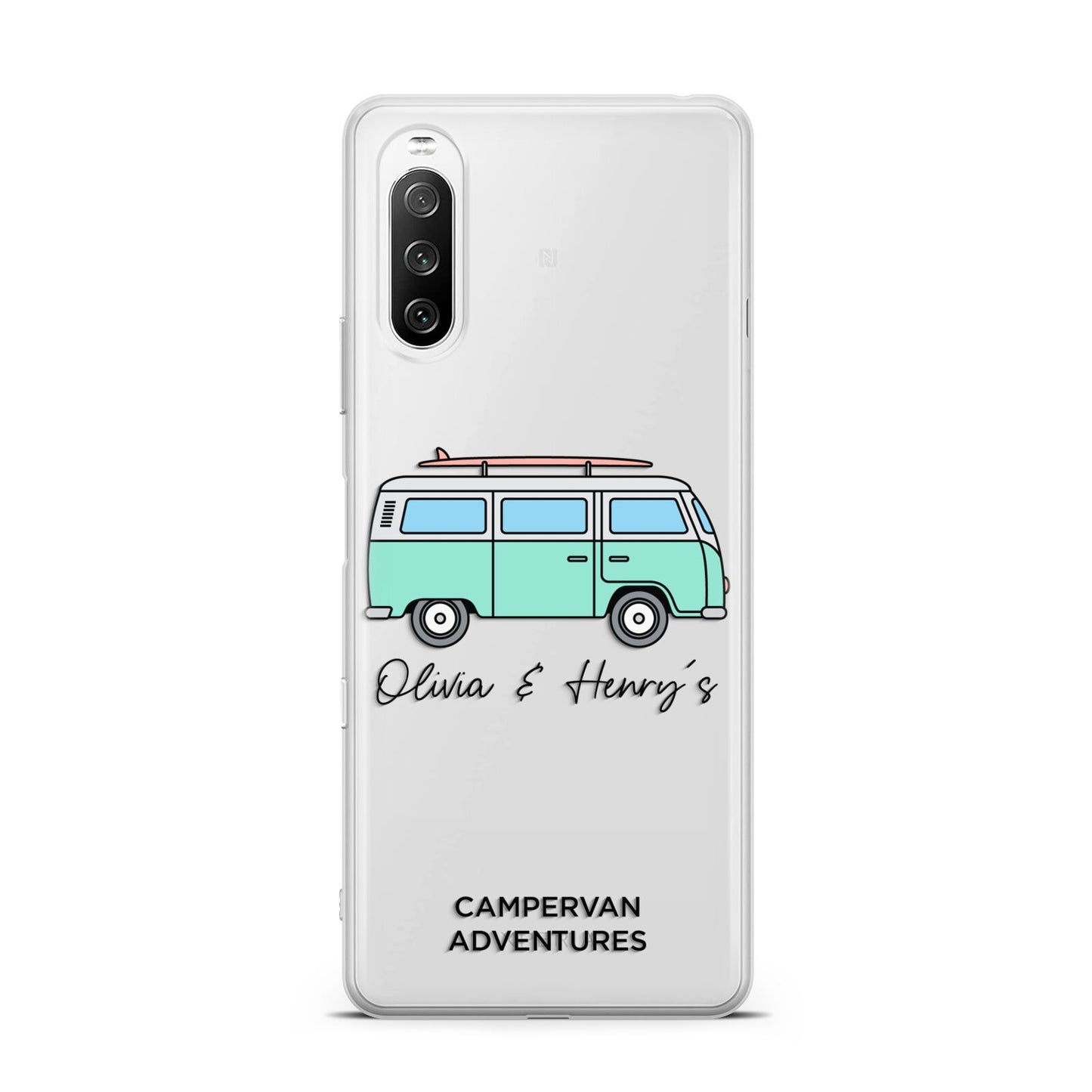 Blue Personalised Campervan Adventures Sony Xperia 10 III Case