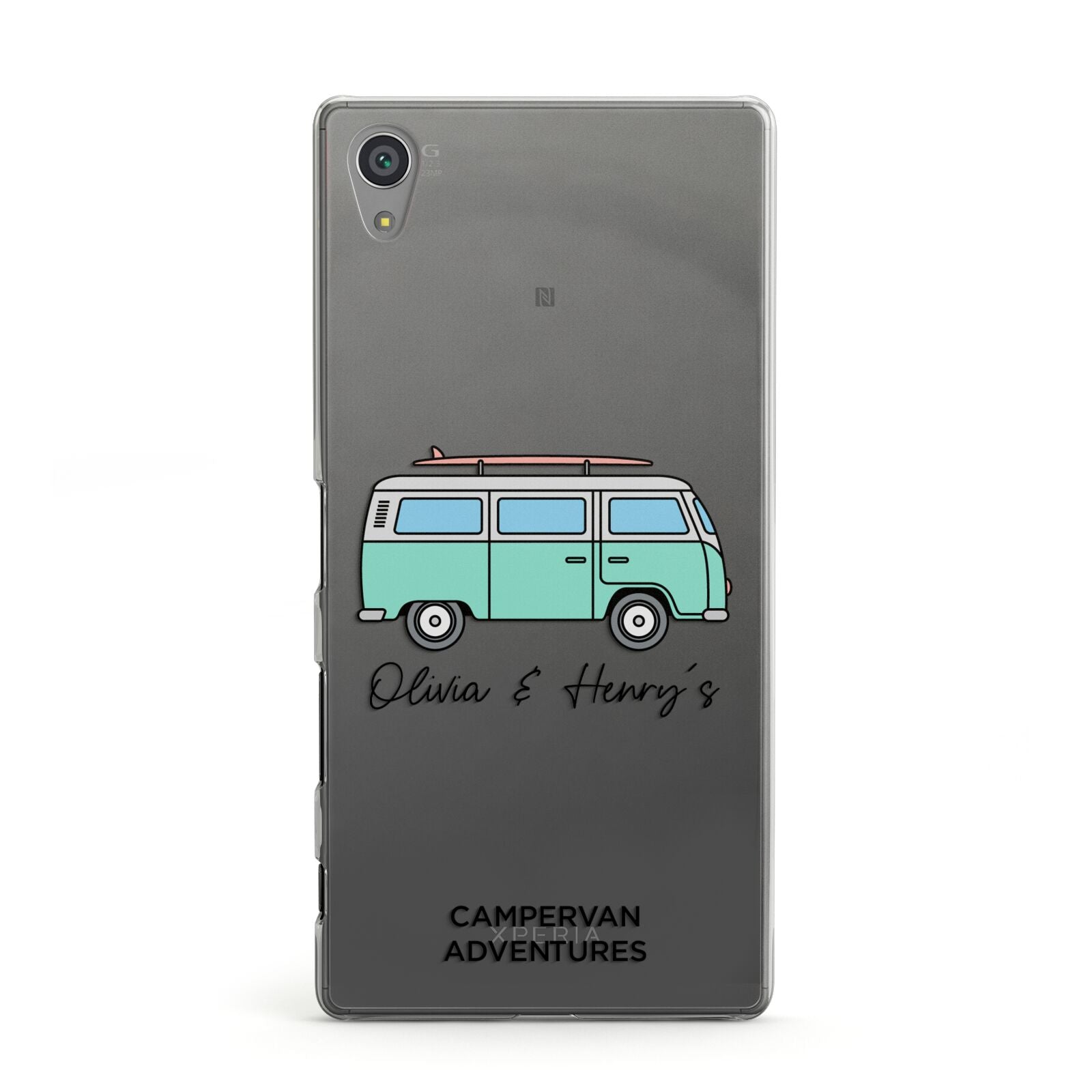 Blue Personalised Campervan Adventures Sony Xperia Case