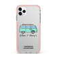 Blue Personalised Campervan Adventures iPhone 11 Pro Max Impact Pink Edge Case