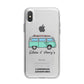 Blue Personalised Campervan Adventures iPhone X Bumper Case on Silver iPhone Alternative Image 1